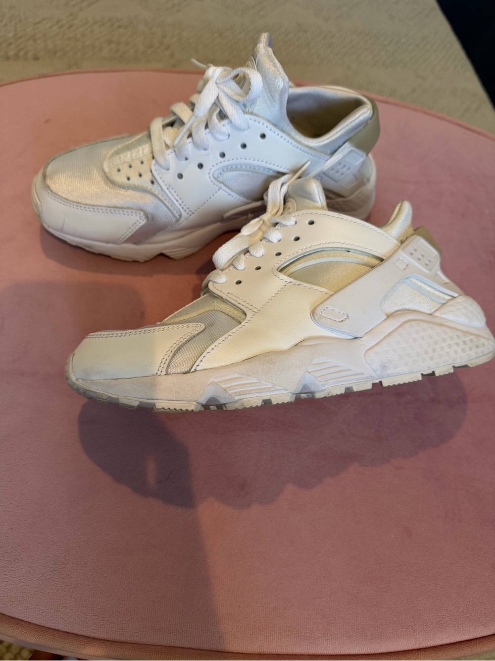 Nike Women’s White and Silver Sneakers